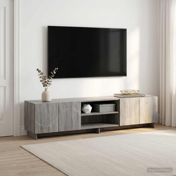 TV állvány 180 x 34,5 x 40 cm Szürke Sonoma Szerelt Fa