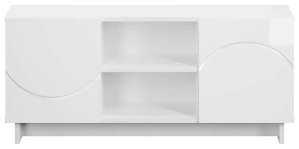 TV állvány 90 x 34.5 x 40 cm Magasfényű Fehér Szerelt Fa