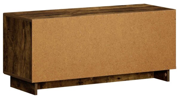 TV állvány 90 x 34.5 x 40 cm Füstös Tölgy Szerelt Fa