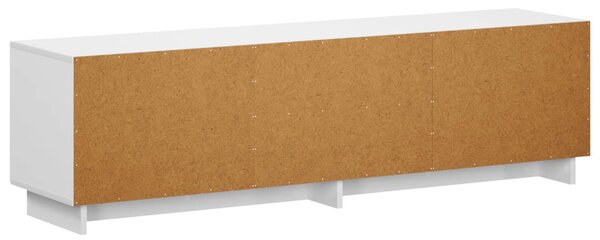 TV állvány 140 x 34,5 x 40 cm Magasfényű Fehér Szerelt Fa