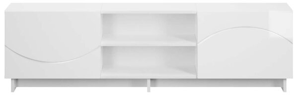 TV állvány 140 x 34,5 x 40 cm Magasfényű Fehér Szerelt Fa