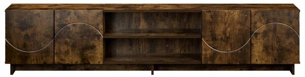 TV állvány 180 x 34,5 x 40 cm Füstös Tölgy Szerelt Fa