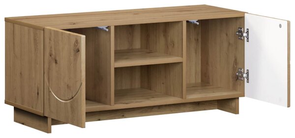TV állvány 90 x 34.5 x 40 cm Kézműves Tölgy Szerelt Fa