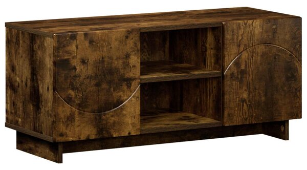 TV állvány 90 x 34.5 x 40 cm Füstös Tölgy Szerelt Fa