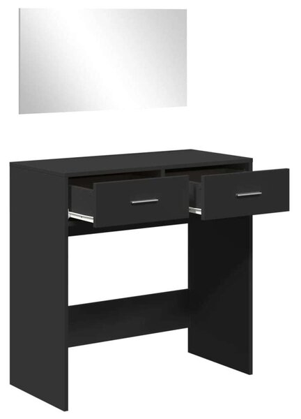 VidaXL Fekete Fésülködőasztal Tükörrel - 80x39x80 cm