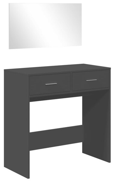 VidaXL Fekete Fésülködőasztal Tükörrel - 80x39x80 cm