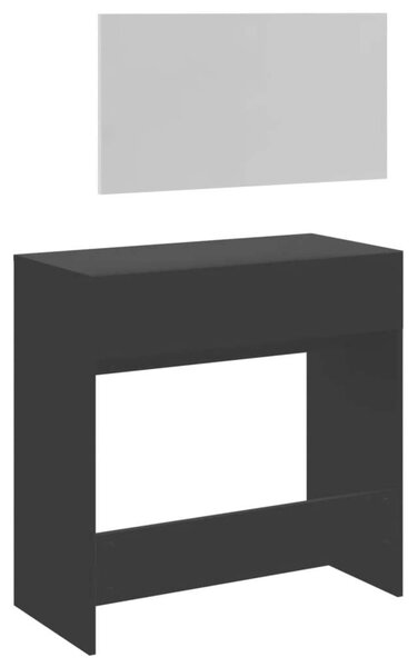 VidaXL Fekete Fésülködőasztal Tükörrel - 80x39x80 cm