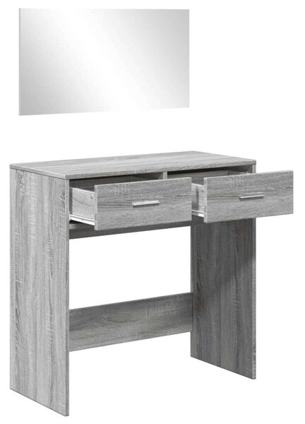 Sminkasztal Tükörrel - Szürke Sonoma - 80x39x80 cm