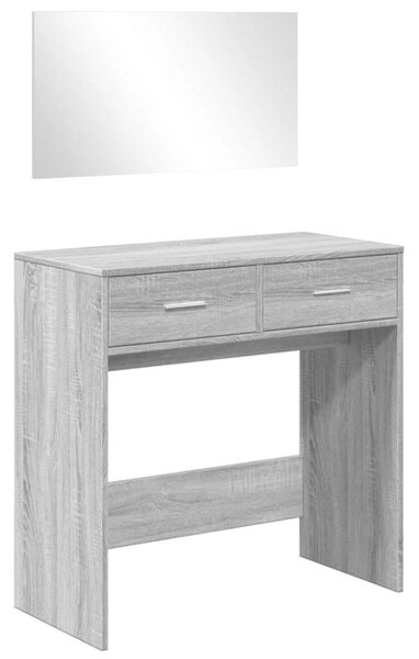 Sminkasztal Tükörrel - Szürke Sonoma - 80x39x80 cm
