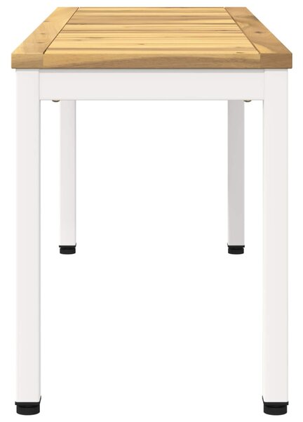 Kerti pad 108,5 x 35 x 45 cm Tömör Akácfa Fehér Négyszögletes