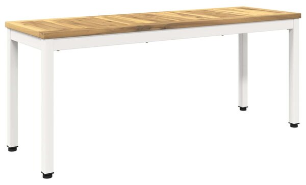 Kerti pad 108,5 x 35 x 45 cm Tömör Akácfa Fehér Négyszögletes