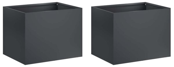 Kerti cserép 2 db Antracitszürke 40 x 30 x 30 cm