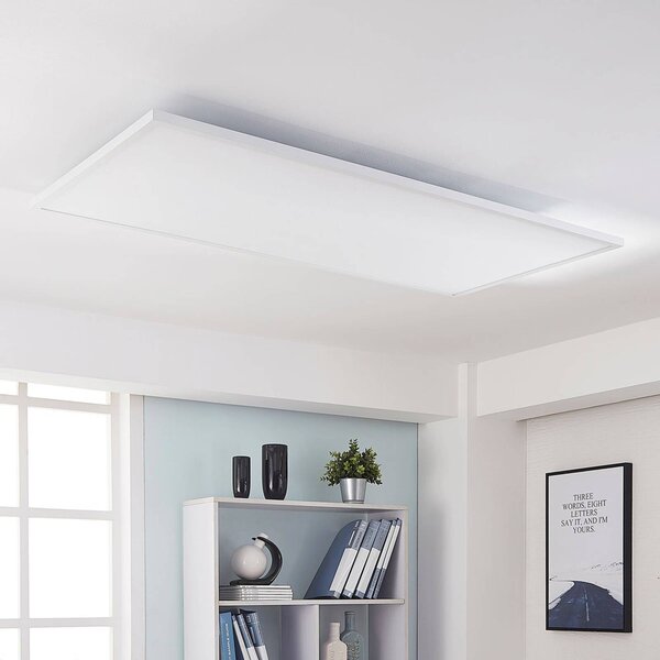 Arcchio LED panel Arya, fényerőszabályzó, 119 cm x 59 cm, fém, dimmelhető, Fehér / opál, Dolgozószoba / Iroda, Műanyag