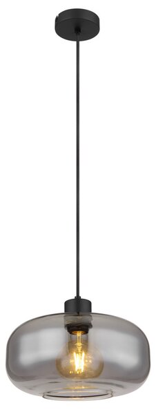 GIUSEPPE függőlámpa, 1xE27, h:120 cm, d:28 cm, matt fekete