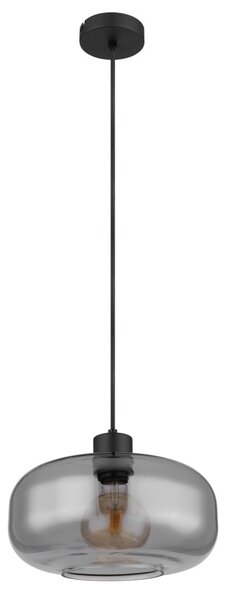 GIUSEPPE függőlámpa, 1xE27, h:120 cm, d:28 cm, matt fekete