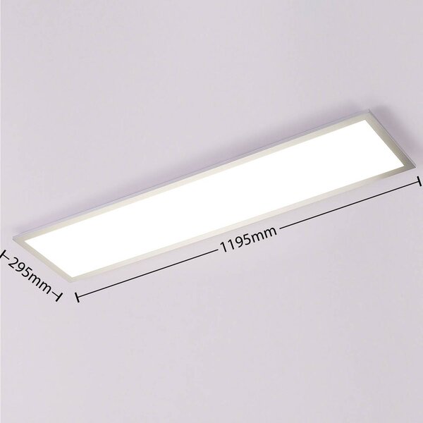Arcchio LED panel Lysander, 32W, CCT, 119cm, ezüst, dimmelhető, Alu / szürke / cink, Dolgozószoba / Iroda, Alumínium