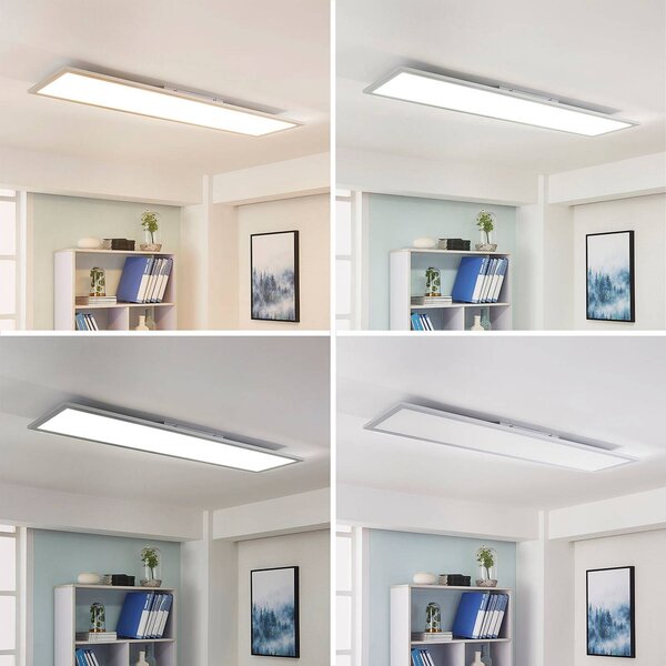 Arcchio LED panel Lysander, 32W, CCT, 119cm, ezüst, dimmelhető, Alu / szürke / cink, Dolgozószoba / Iroda, Alumínium