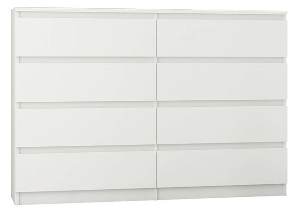 Komód 8 fiókos 120 cm R120-S8 fehér