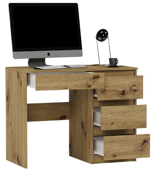 Modern számítógépasztal N34 - artisan tölgy