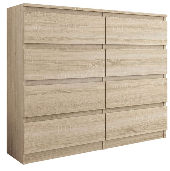 Komód 8 fiókos 120 cm R120-S8 sonoma