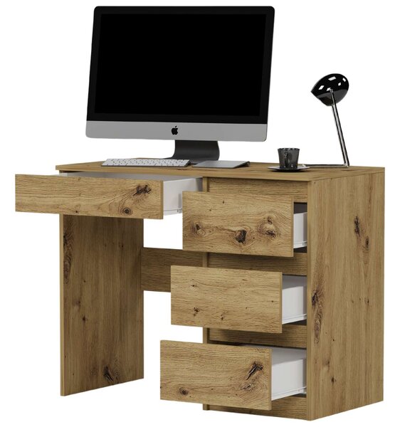 Modern számítógépasztal N34 - artisan tölgy