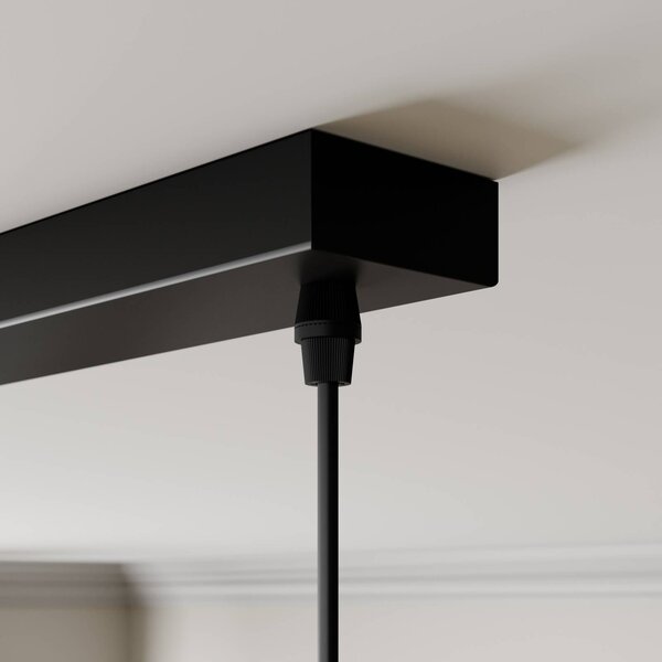 Lindby függőlámpa Arina, 100 cm, fekete, 5 lámpás, dimmelhető, Fekete, Nappali / Étkező, fém, Modern