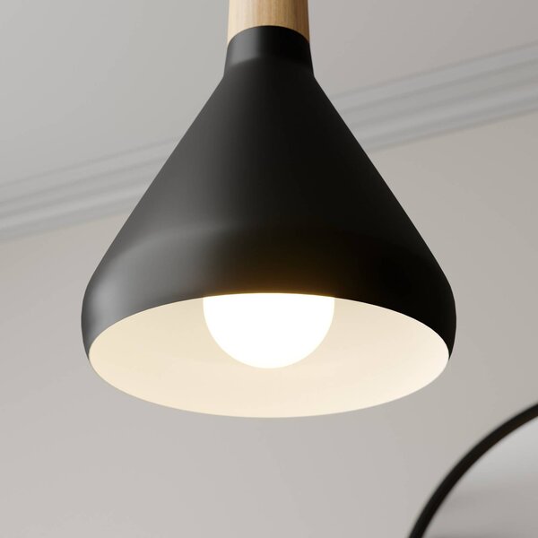 Lindby függőlámpa Arina, 100 cm, fekete, 5 lámpás, dimmelhető, Fekete, Nappali / Étkező, fém, Modern