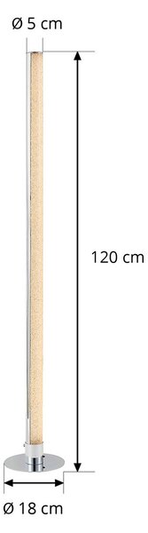 Lindby LED álló lámpa Hadis, RGB, távirányító, fehér, 120 cm, dimmelhető, Króm / ezüst, Nappali / Étkező, Műanyag, Modern