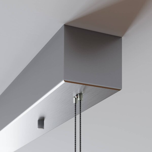 Lucande LED-es függőlámpa Arnik, 180 cm, nikkel színű, fényerőszabályozós, dimmelhető, Alu / szürke / cink, Nappali / Étkező, fém, Modern