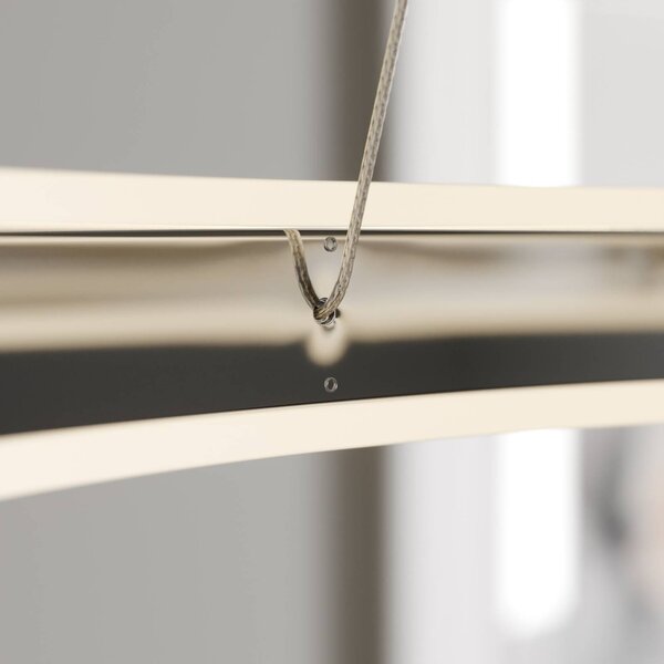 Lucande LED-es függőlámpa Lyani, Ø 60 cm, króm, fényerőszabályzóval, dimmelhető, dimmelhető, Króm / ezüst, Nappali / Étkező, fém, Modern