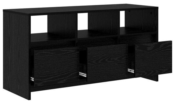 TV szekrény 102 x 37,5 x 52,5 cm Fekete Tölgy Szerelt Fa
