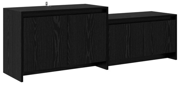 TV szekrény 147 x 35 x 50 cm Fekete Tölgy Szerelt Fa