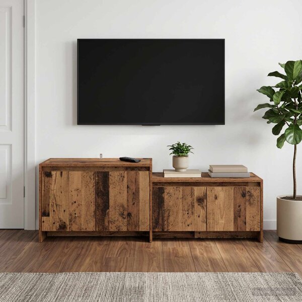 TV szekrény 147 x 35 x 50 cm Antik Fa Szerelt Fa