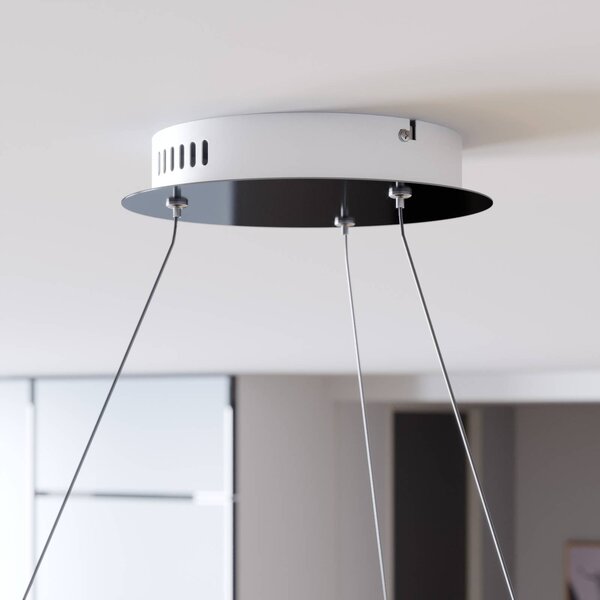 Lucande LED-es függőlámpa Lyani, 80 cm, króm, fényerőszabályzóval, dimmelhető, dimmelhető, Króm / ezüst, Nappali / Étkező, fém, Modern