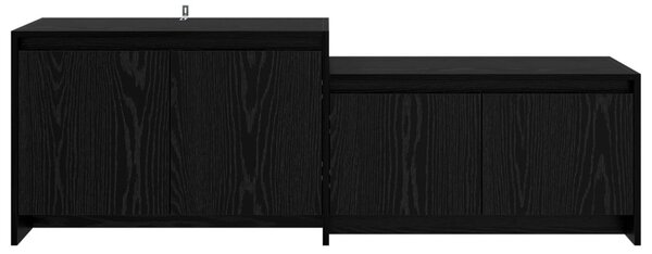 TV szekrény 147 x 35 x 50 cm Fekete Tölgy Szerelt Fa