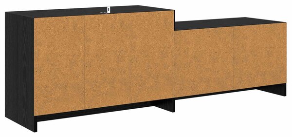 TV szekrény 147 x 35 x 50 cm Fekete Tölgy Szerelt Fa