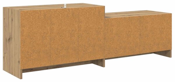 TV szekrény 147 x 35 x 50 cm Kézműves Tölgy Szerelt Fa