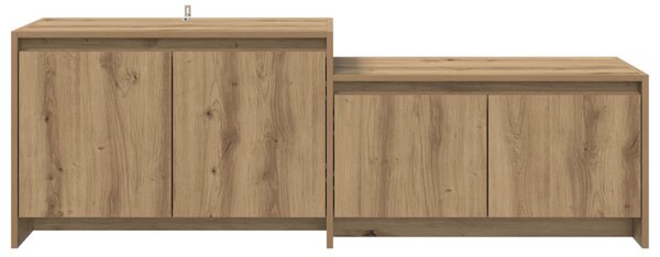 TV szekrény 147 x 35 x 50 cm Kézműves Tölgy Szerelt Fa