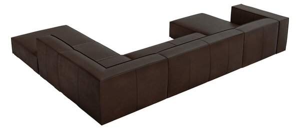 Sötétbarna bőr sarokkanapé (jobb oldali) Madame – Windsor & Co Sofas