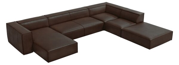 Sötétbarna bőr sarokkanapé (jobb oldali) Madame – Windsor & Co Sofas