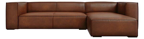 Konyakbarna bőr sarokkanapé (jobb oldali) Madame – Windsor & Co Sofas