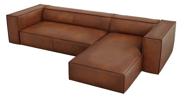 Konyakbarna bőr sarokkanapé (jobb oldali) Madame – Windsor & Co Sofas