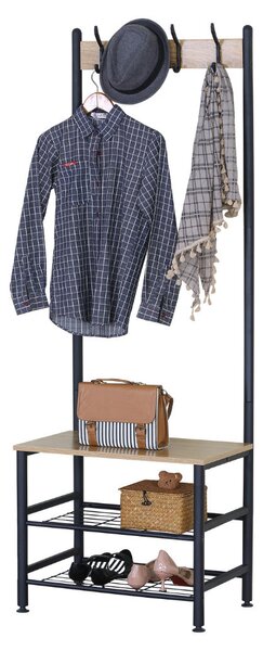 Intenso Home előszobai ruhafogas cipőtartó polcokkal 60 x 175cm sonoma tölgy