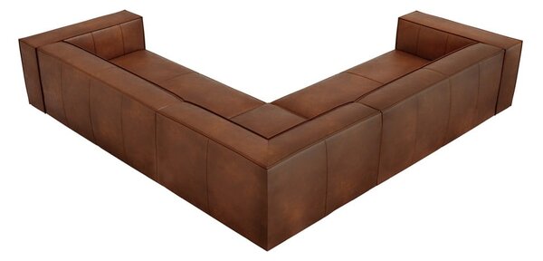 Konyakbarna bőr sarokkanapé (variálható) Madame – Windsor & Co Sofas