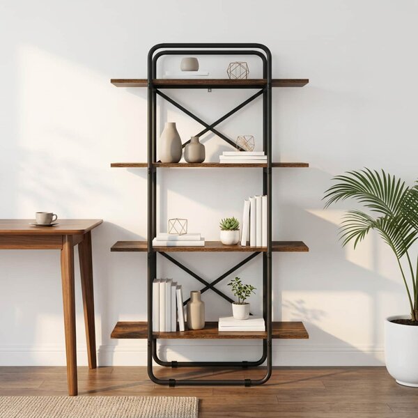 Könyvespolc 4 szintes 60 x 35 x 140 cm PB Füstös Tölgy