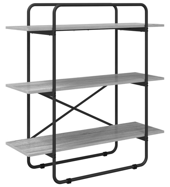 Könyvespolc 3 szintes 100 x 35 x 105 cm PB Szürke Sonoma