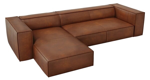 Konyakbarna bőr sarokkanapé (bal oldali) Madame – Windsor & Co Sofas