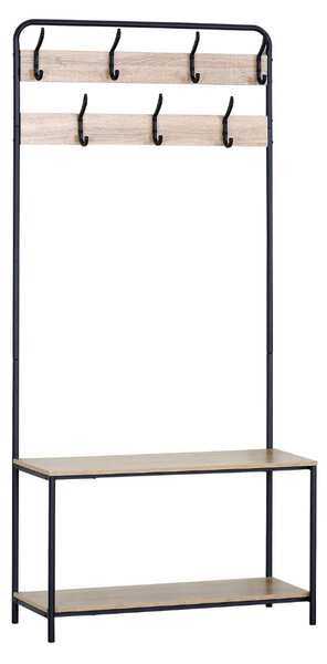 KÉSZLETKISÖPRÉS! Intenso Home előszobai ruhafogas cipőtartó polcokkal 80 x 170cm sonoma tölgy