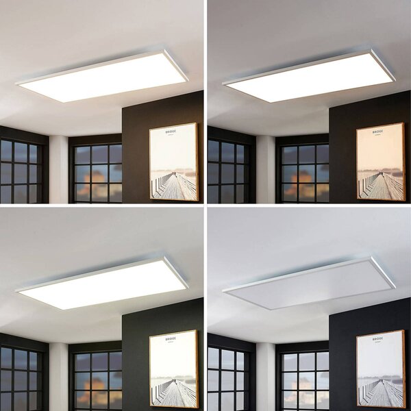 Arcchio LED panel Brenda, 120 x 60 cm, CCT, távvezérléssel, dimmelhető, Fehér / opál, Nappali / Étkező, Modern