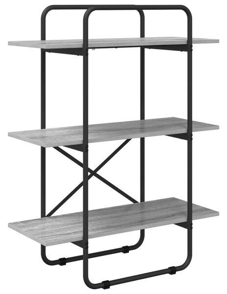 Könyvespolc 3 szintes 60 x 35 x 105 cm PB Szürke Sonoma